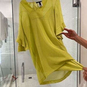 Lime Green Sheer Blouse